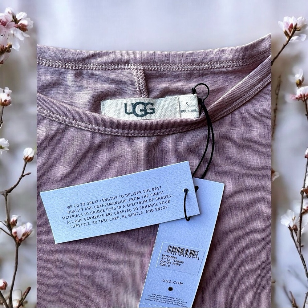 New UGG Pink Tee - Long Sleeve - Silky Ugg T-Shirt Top - Size Small - Color PCNY - Picture 13 of 15